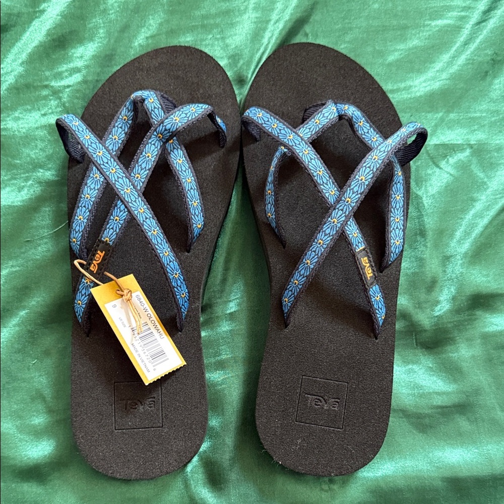 Teva Black Sandals with Blue Straps